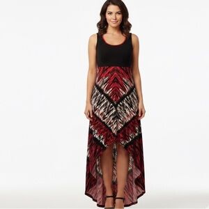 Studio I Black and Red Asymmetrical Dress